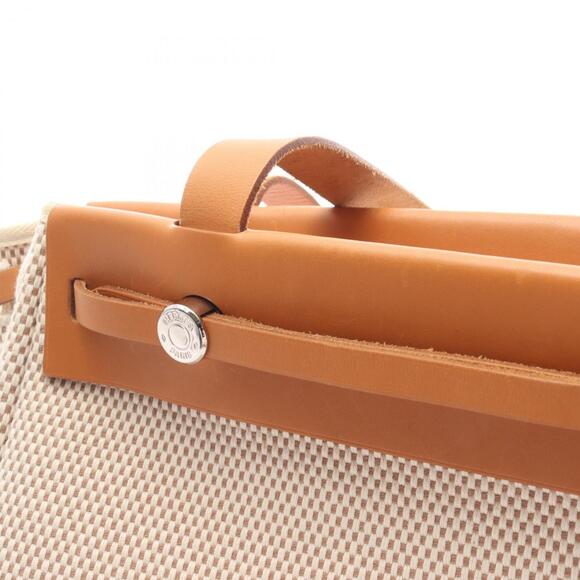 Hermes Herbag Cabas PM Tote Bag Handbag Canvas Leather Toile H Vache Hunter W... - Picture 9 of 15